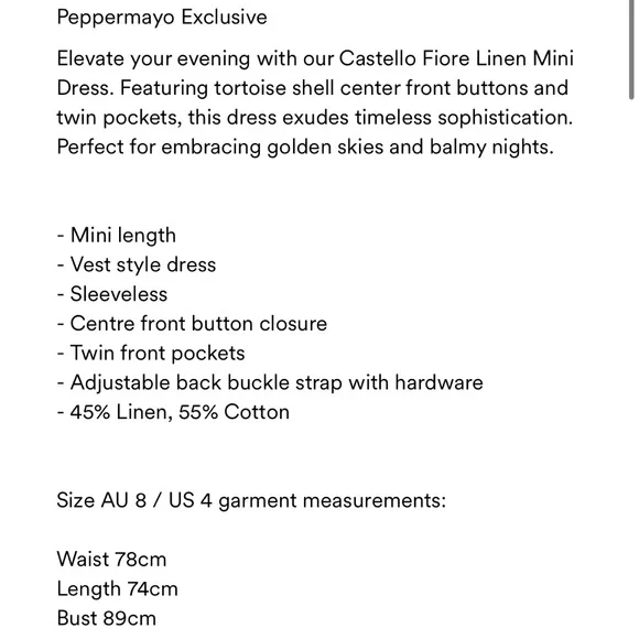 Moving SALE • Peppermayo • Black linen mini dress - Picture 6 of 6